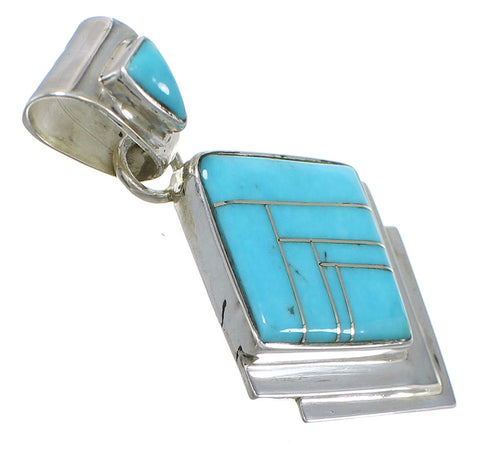Silver Turquoise Inlay Pendant YX75455